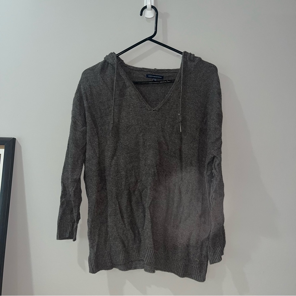 American Eagle Outfitters Charcoal V-Neck Sweater
